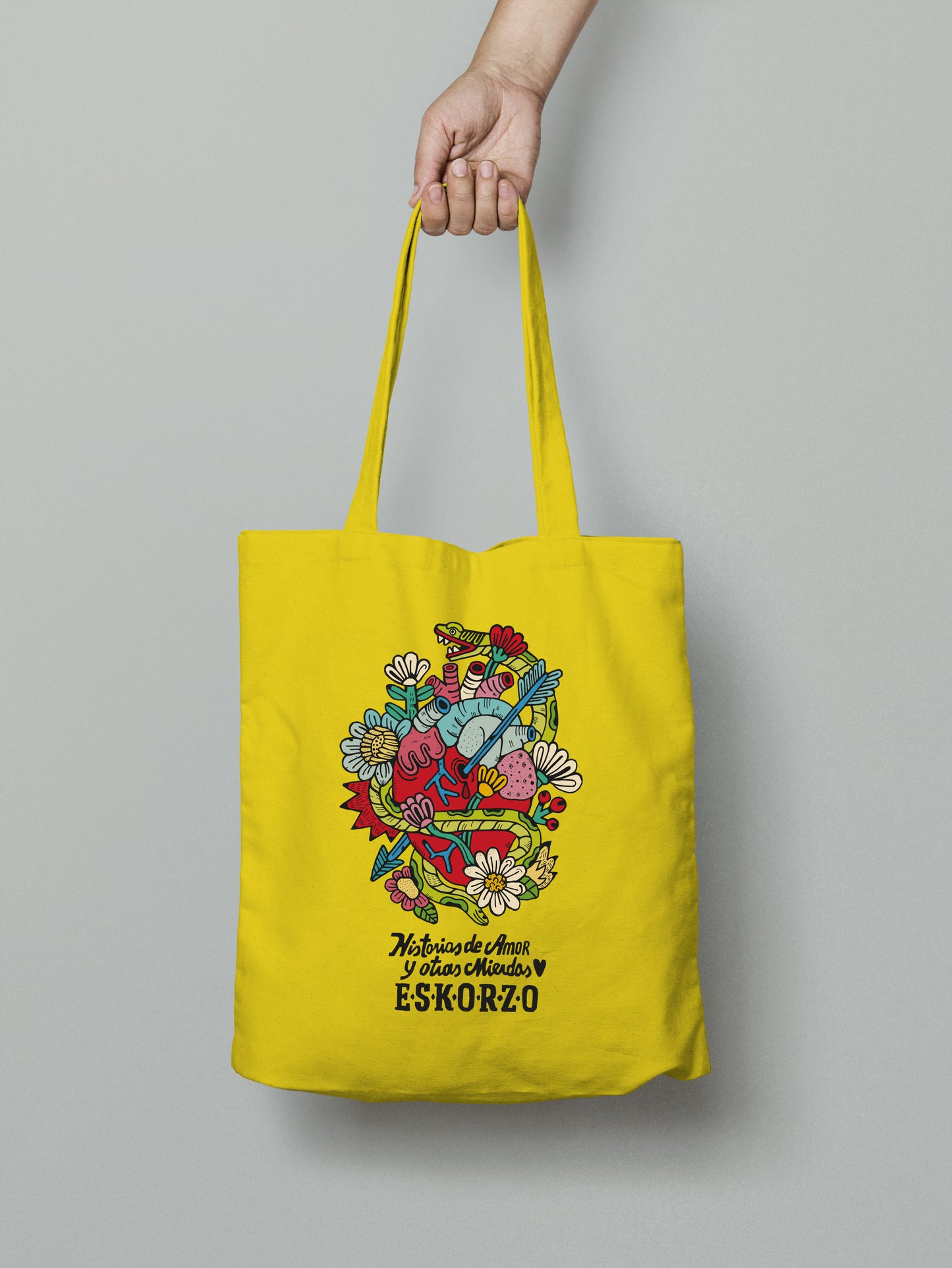 Eskorzo Historias de Amor y Otras Mierdas- Bolsa Tela Amarilla
